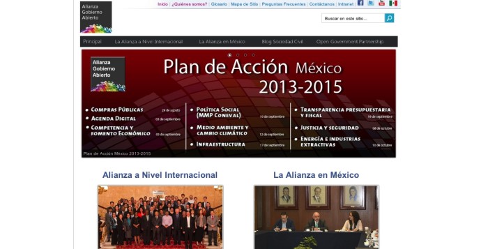Sitio web de la Alianza para el Gobierno Abierto Mexico